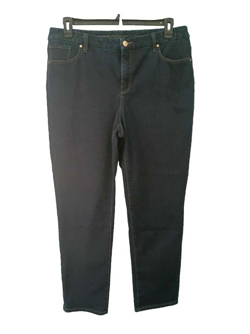 Chico's Jeans So Slimming Girlfriend Slim Leg Ankle Length Dark Blue - 14 (2.5R)